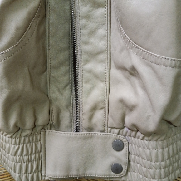 THERAPY Lane Crawford Jacket Beige Polyester Bomber Boho Biker Style 917782 L/36 - Picture 4 of 11